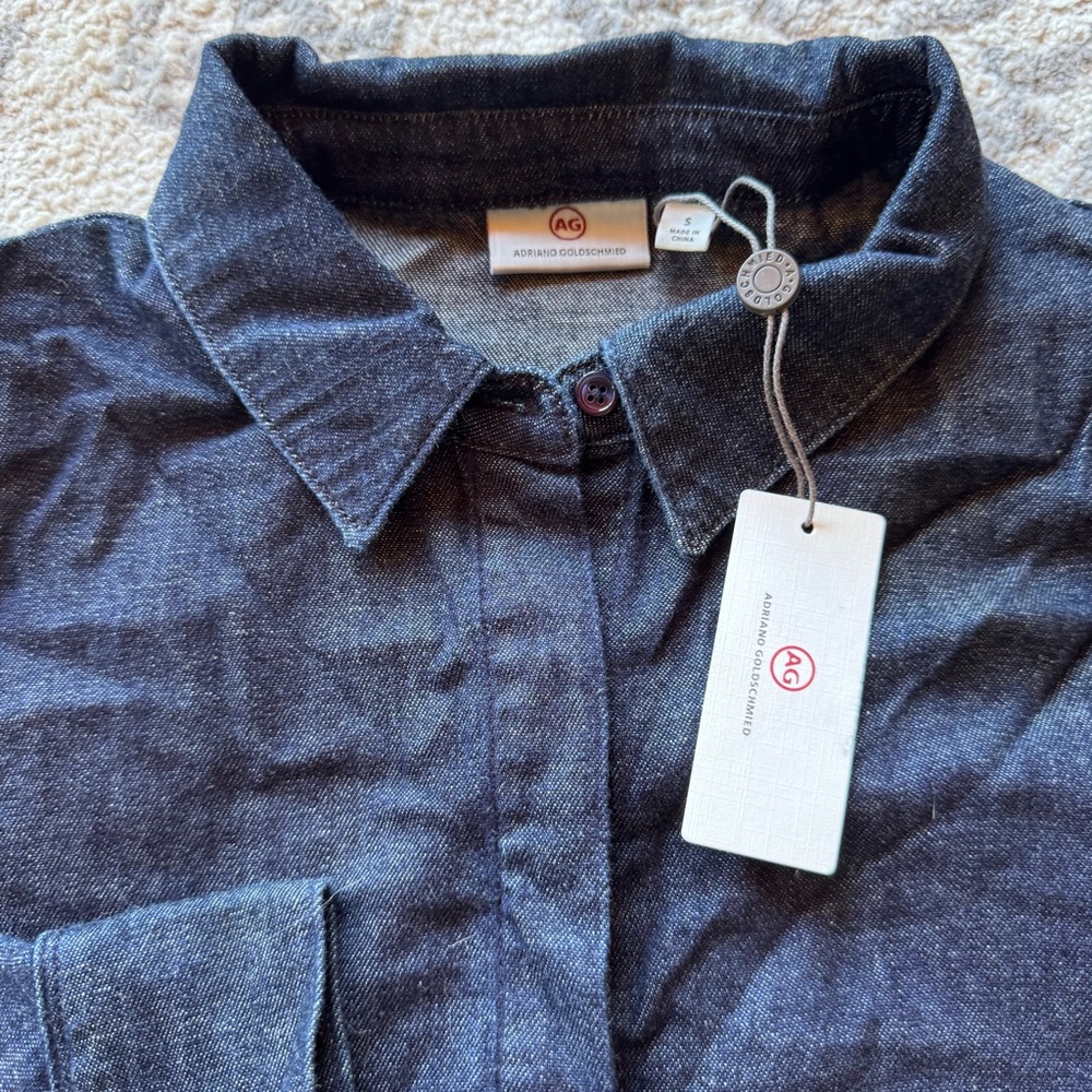 AG Adriano Goldschmied Dark Blue Denim Fabric